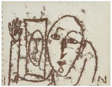 Sans titre (Deux visage et main), vers 1955-60