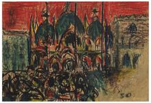 Sans titre (Venise, Place Saint-Marc, ciel rouge), 1950