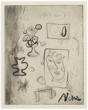 Sans titre (Figure couronnée, bouquet et vase), 1965