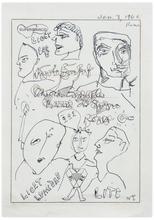 Sans titre (Six visages), 3 janvier 1960