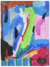 Sans titre (Composition verte, bleu, rose), vers 1965-66