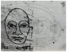 Sans titre (Visage de profil, recto; Visage de face, verso), 1966