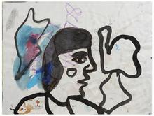 Sans titre (Trois cercles blanc, recto); Figure de profil à droite (verso), 1978