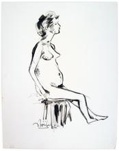 nue assise (profil droit) — 