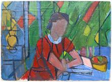 Femme en rouge, circa 1945