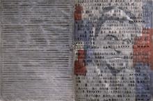 Mémoire d'une vie, portrait n°07 - portrait gris et alphabet effacé - 1991
