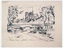"Pont de l'Archevéché et Nôtre-Dame" - Landscape — 
