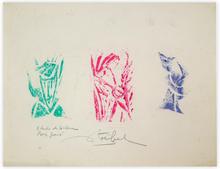 gravure sur bois - étude de couleur - abstract — 