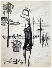 Nice - femme sur bord de mer — 1960