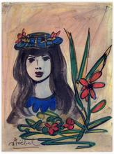 femme et fleurs — 