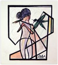 femme et libellule — 