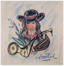 musicienne au chapeau — 