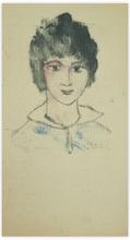 monotype 1/4 - protrait de femme — 