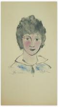 monotype 3/4 - protrait de femme — 