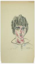 monotype 4/4 - protrait de femme — 
