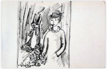 femme et lapin — 
