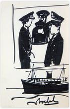 scène d'officiers et paquebot — 