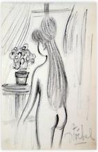 femme nue à la fenêtre — 