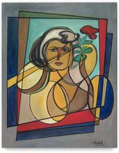 femme / portrait au vase