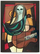 compo femme guitare oiseau / "luna"