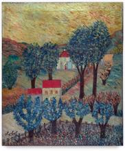 Landscape - campagne aux toits rouges — 1970