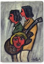 les têtes rouges / personnages et guitare