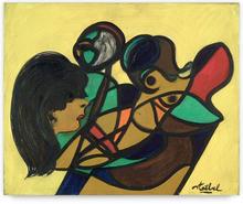 compo femme sur fond jaune