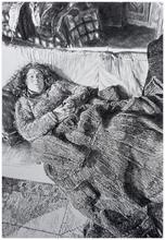 Couché sur lainage, mains croisées - 1966