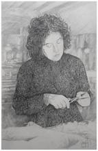 Debout veste noir, ciseau - 1991