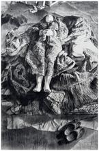 Étendue mains jointes sur lainage - 1986