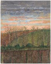 Paysage et ciel rose et nuages noires - 2006