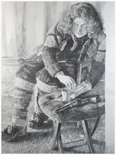 Roule une cigarette, revolver pierre noire sur le tabouret - 1983