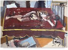Nu fond rouge, circa 1965
