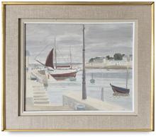 Bateau de pêche à la voile rouge, 1938