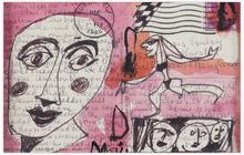 Sans titre (Visage et baigneuse sur fond rose), 1966