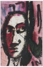 Sans titre (Tête sur fond rouge et rose), 1977