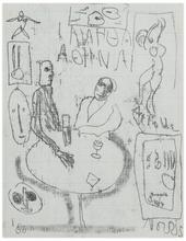 Sans titre (Deux hommes attablés), 1966