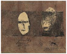 Sans titre (Deux visages et un chien), 1962