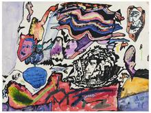 Sans titre (Trois visages et vagues), 1971