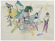 Sans titre (Arlequin, danseuse et âne), 1971
