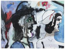 Sans titre (Deux femmes à chapeaux), 1977
