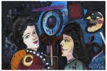 To Women and the sign" (Deux femmes et masque), 1977