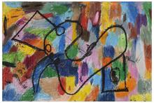 Sans titre (Composition abstraite inachevée, forme libre noir), vers 1980