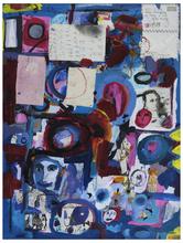 Sans titre (Composition bleue, collages), 1966