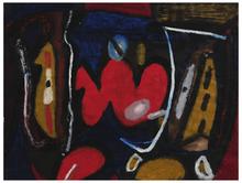 Sans titre (Composition abstraite, forme rouge), vers 1980