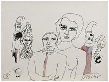 Sans titre (Couple avec clown de profil), 1968