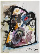 Sans titre (Masques et visage de profil), 1977