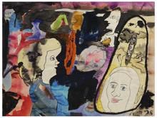 Sans titre (Deux femmes et un homme de profil), 1978