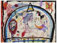 Sans titre (Deux femmes assises, visage), 1969
