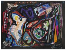 Sans titre (Femme nue de profil et visage de femme de profil), 1969